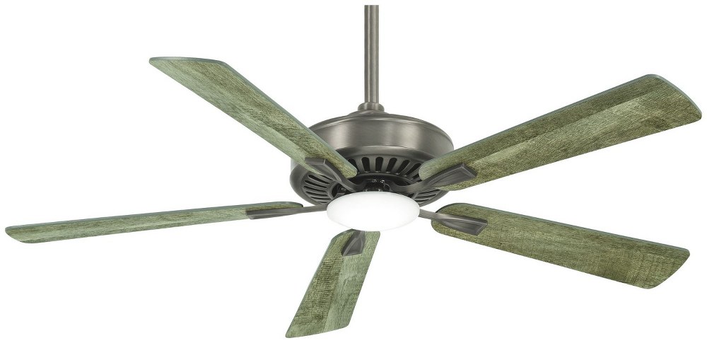 Minka Aire Fans-F556L-BNK-Contractor - LED Ceiling Fan in Transitional Style - 13.25 inches tall by 52 inches wide Burnished Nickel Savannah Gray Oil Rubbed Bronze Finish with Medium Maple/Dark Walnut