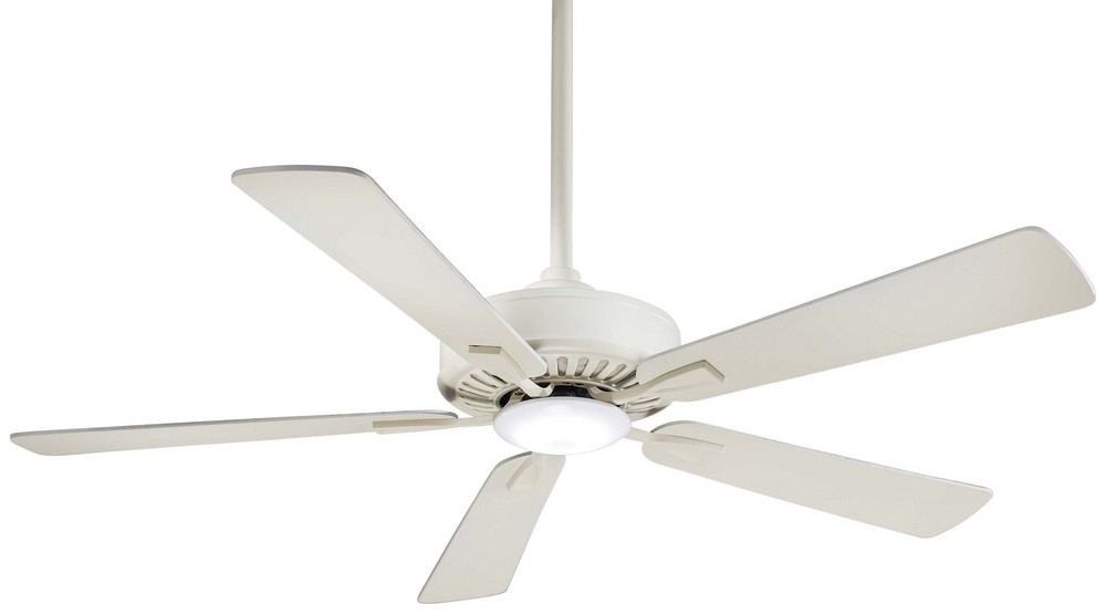 Minka Aire Fans-F556L-BWH-Contractor - LED Ceiling Fan in Transitional Style - 13.25 inches tall by 52 inches wide   Bone White Finish with Bone White Blade Finish with Frosted Glass