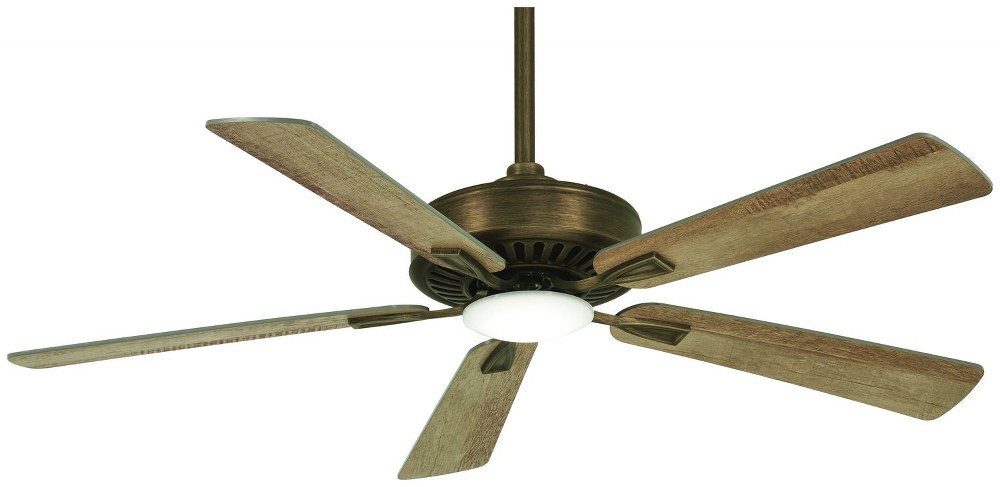 Minka Aire Fans-F556L-HBZ-Contractor - LED Ceiling Fan in Transitional Style - 13.25 inches tall by 52 inches wide Heirloom Bronze Barnwood Oil Rubbed Bronze Finish with Medium Maple/Dark Walnut Blade