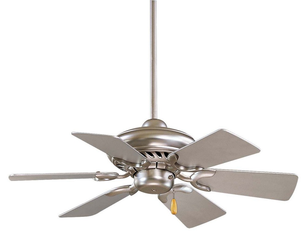 Minka Aire Fans-F562-BS-Supra - Ceiling Fan in Transitional Style - 12.5 inches tall by 32 inches wide   Brushed Steel Finish with Silver Blade Finish