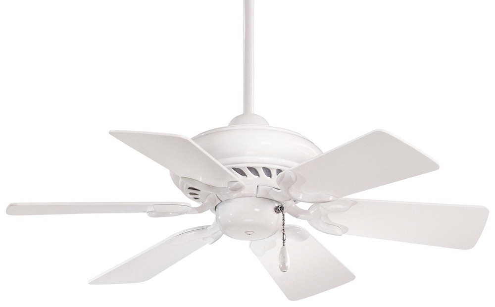 Minka Aire Fans-F562-WH-Supra - Ceiling Fan in Transitional Style - 12.5 inches tall by 32 inches wide   White Finish with White Blade Finish