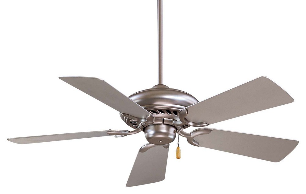 Minka Aire Fans-F563-BS-Supra - Ceiling Fan in Transitional Style - 12.25 inches tall by 44 inches wide Brushed Steel Silver White Finish with White Blade Finish