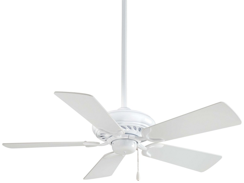 Minka Aire Fans-F563-WH-Supra - Ceiling Fan in Transitional Style - 12.25 inches tall by 44 inches wide   White Finish with White Blade Finish