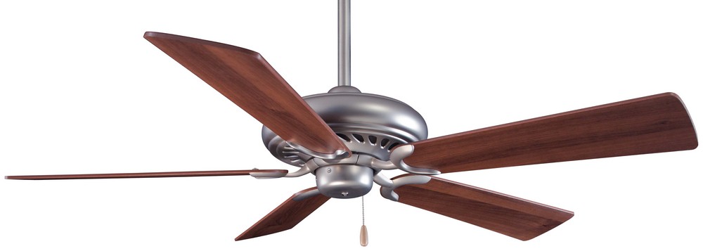 Minka Aire Fans-F568-BS/DW-Supra - Ceiling Fan in Transitional Style - 13 inches tall by 52 inches wide Brushed Steel Dark Walnut White Finish with White Blade Finish