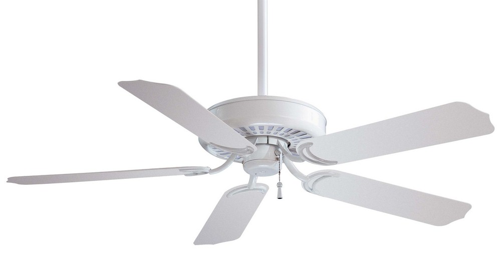 Minka Aire Fans-F571-WH-Sundance - Outdoor Ceiling Fan in Traditional Style - 12 inches tall by 52 inches wide   White Finish with White Blade Finish