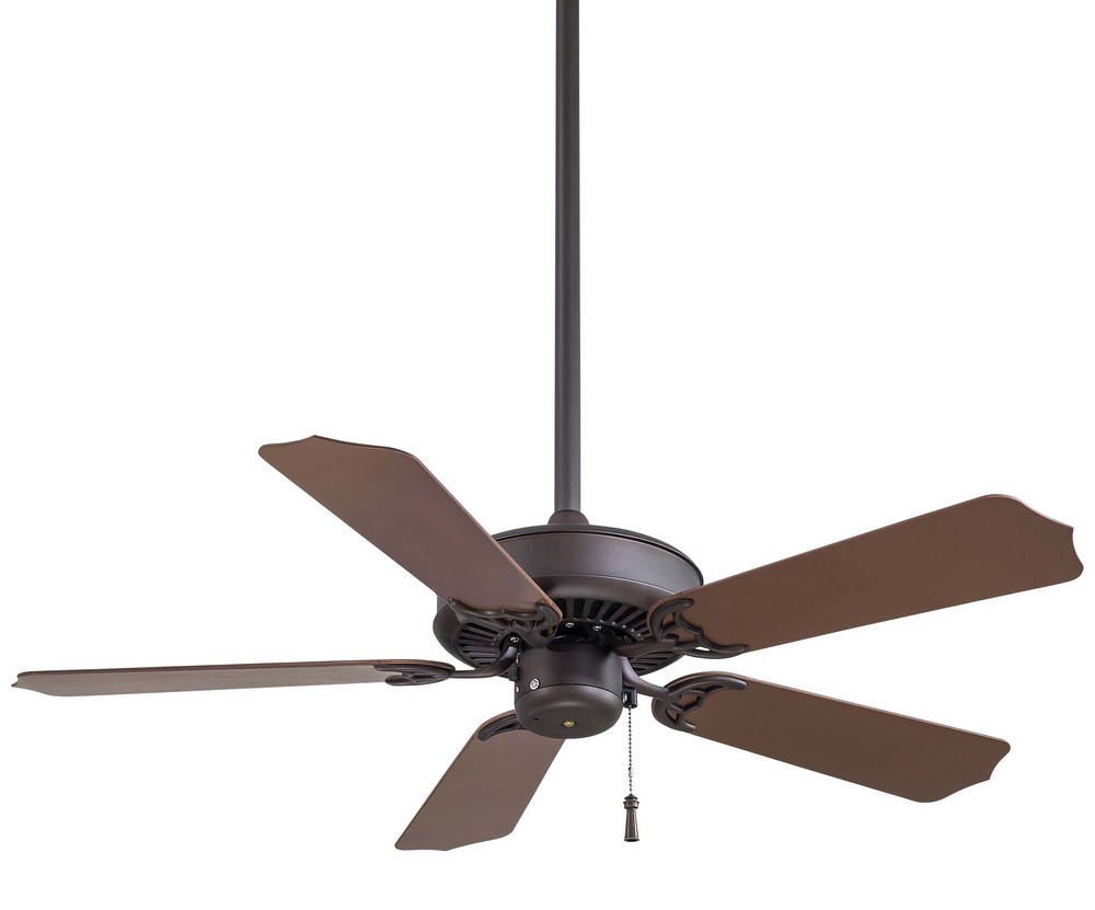 Minka Aire Fans-F572-ORB-Sundance - Outdoor Ceiling Fan in Traditional Style - 14.75 inches tall by 42 inches wide   Oil Rubbed Bronze Finish with Dark Oak Blade Finish