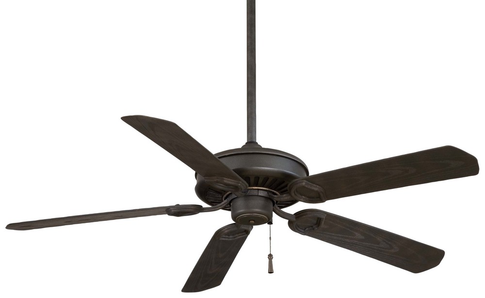 Minka Aire Fans-F589-BI/AI-Sundowner - Outdoor Ceiling Fan in Traditional Style - 15 inches tall by 54 inches wide   Black Iron/Aged Iron Finish with Black Iron/Aged Iron Acce Blade Finish