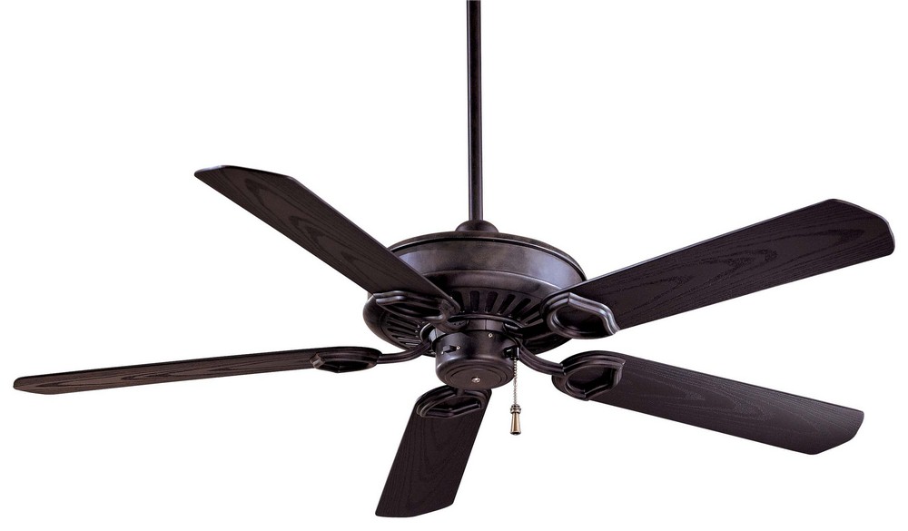 Minka Aire Fans-F589-HT-Sundowner - Outdoor Ceiling Fan in Traditional Style - 15 inches tall by 54 inches wide   Heritage Finish with Black Blade Finish