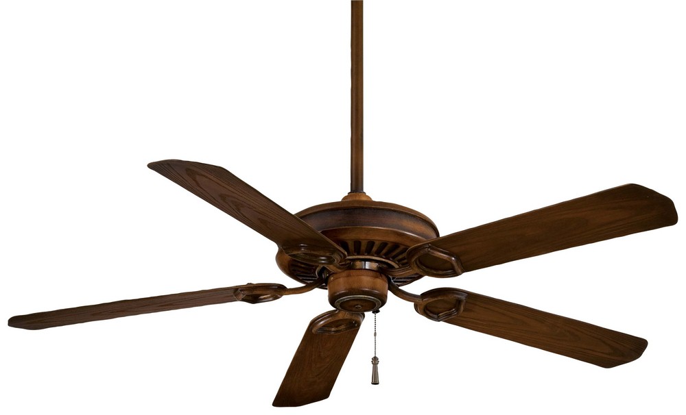 Minka Aire Fans-F589-MW-Sundowner - Outdoor Ceiling Fan in Traditional Style - 15 inches tall by 54 inches wide Mossoro Walnut Finish Mossoro Walnut White Finish with White Blade Finish