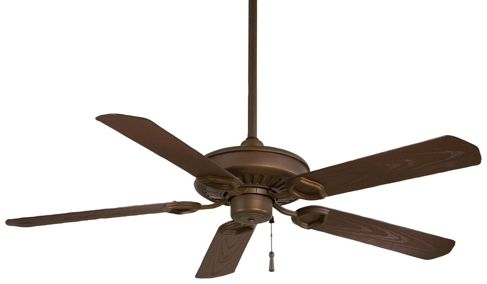 Minka Aire Fans-F589-ORB-Sundowner - Outdoor Ceiling Fan in Traditional Style - 15 inches tall by 54 inches wide   Oil Rubbed Bronze Finish with Dark Maple Blade Finish