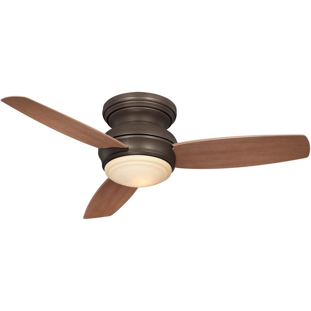 Minka Aire Fans-F593L-ORB-Traditional Concept - Ceiling Fan with Light Kit in Traditional Style - 11 inches tall by 44 inches wide Oil Rubbed Bronze Medium Maple White Finish with White Blade Finish w