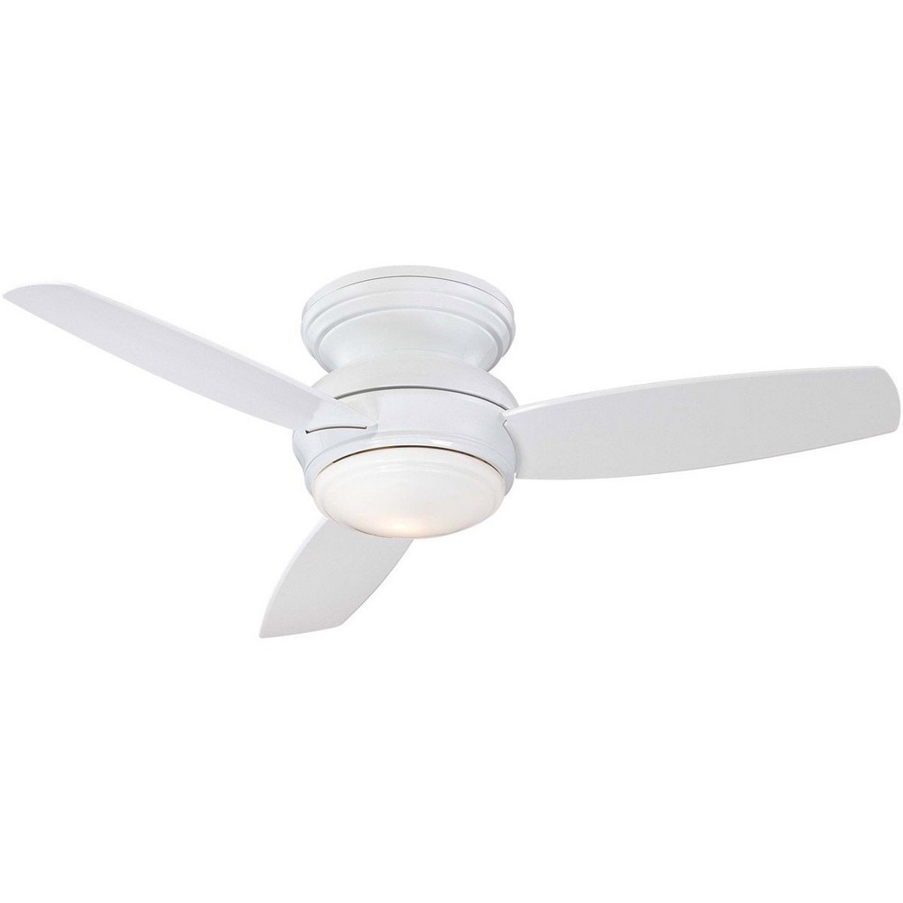 Minka Aire Fans-F593L-WH-Traditional Concept - Ceiling Fan with Light Kit in Traditional Style - 11 inches tall by 44 inches wide White White White Finish with White Blade Finish with White Opal Glass