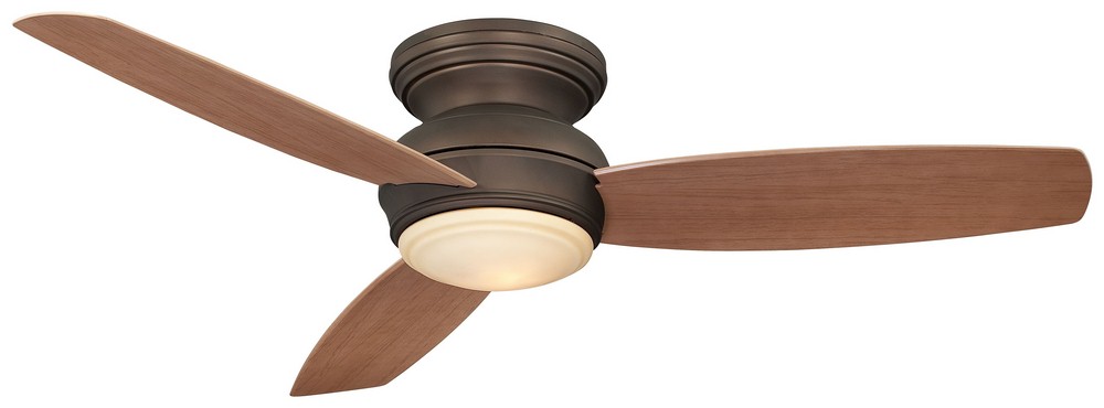 Minka Aire Fans-F594L-ORB-Concept - Ceiling Fan with Light Kit in Traditional Style - 11 inches tall by 52 inches wide   Oil Rubbed Bronze Finish with Medium Maple Blade Finish with Tinted Opal Glass