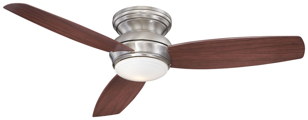 Minka Aire Fans-F594L-PW-Concept - Ceiling Fan with Light Kit in Traditional Style - 11 inches tall by 52 inches wide   Pewter Finish with Dark Maple Blade Finish with Opal Glass