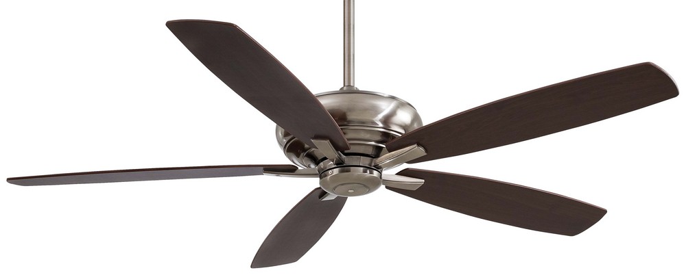 Minka Aire Fans-F689-PW-Kola - Ceiling Fan in Transitional Style - 13.25 inches tall by 60 inches wide   Pewter Finish with Dark Maple/Dark Walnut Blade Finish