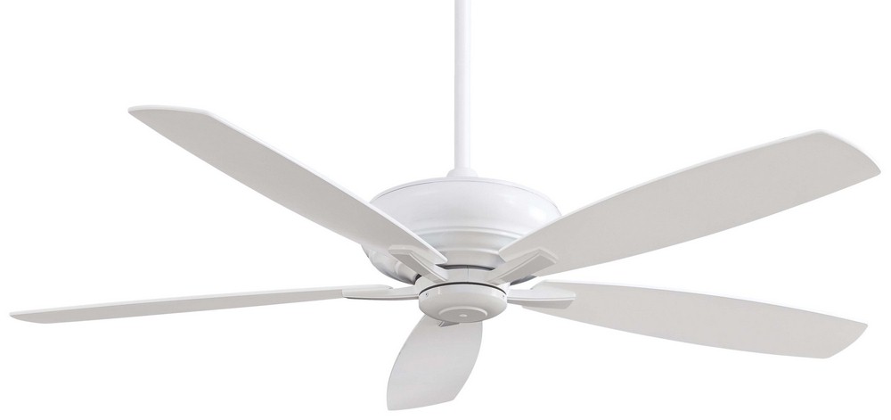 Minka Aire Fans-F689-WH-Kola - Ceiling Fan in Transitional Style - 13.25 inches tall by 60 inches wide   White Finish with White Blade Finish