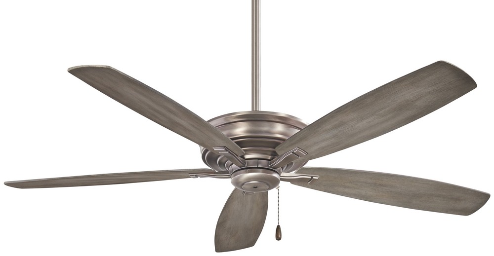 Minka Aire Fans-F695-BNK-Kafe - - Ceiling Fan in Transitional Style - 15 inches tall by 52 inches wide Burnished Nickel Seashore Grey White Finish with White Blade Finish