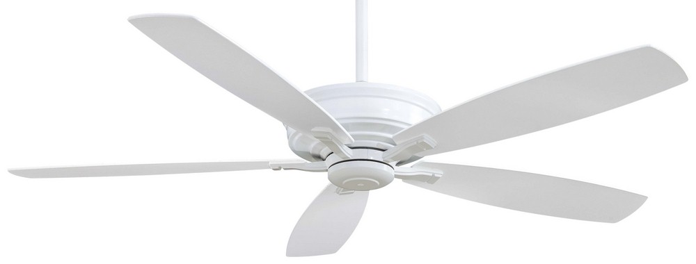 Minka Aire Fans-F696-WH-Kafe - Ceiling Fan in Transitional Style - 15 inches tall by 60 inches wide   White Finish with White Blade Finish