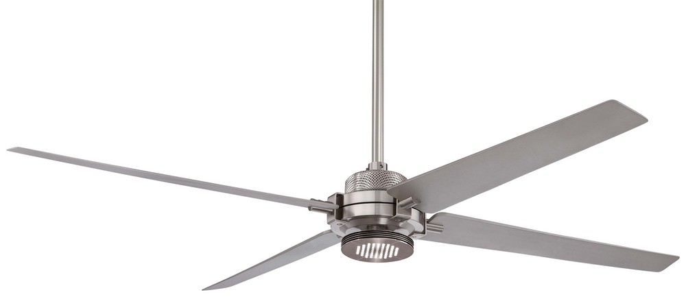 Minka Aire Fans-F726-BN/SL-Spectre - Ceiling Fan with Light Kit in Contemporary Style - 15 inches tall by 60 inches wide   Brushed Nickel/Silver Finish with Silver Blade Finish with Clear Glass