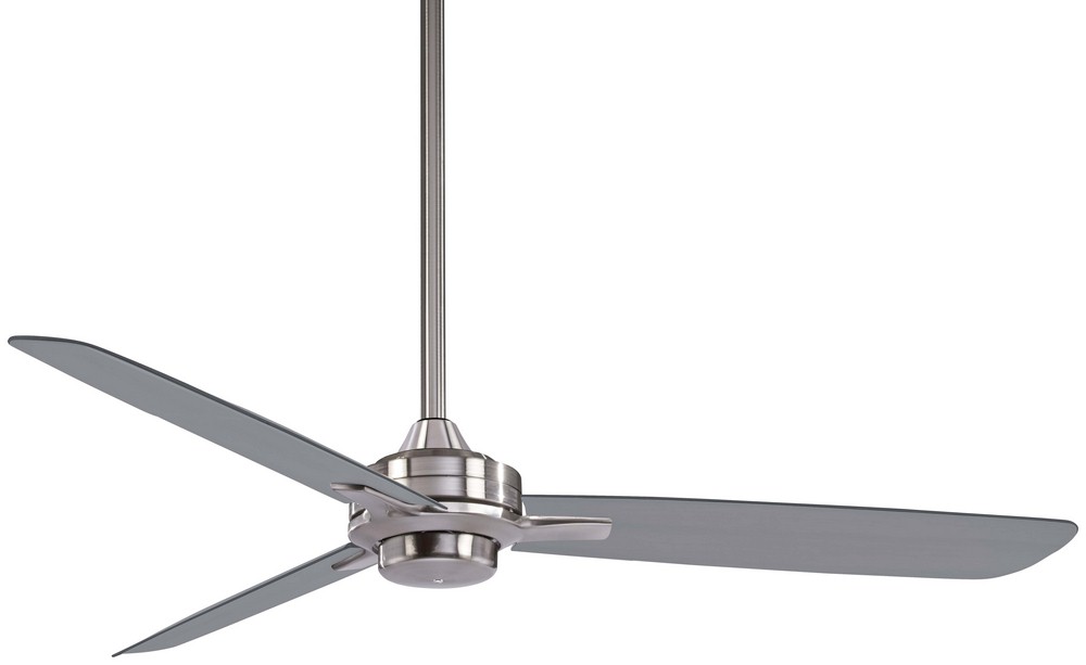 Minka Aire Fans-F727-BN/SL-Rudolph - Ceiling Fan in Contemporary Style - 10.75 inches tall by 52 inches wide   Brushed Nickel/Silver Finish with Silver Blade Finish