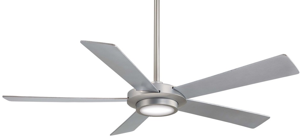 Minka Aire Fans-F745-BN-Sabot - Ceiling Fan with Light Kit in Contemporary Style - 12 inches tall by 52 inches wide Brushed Nickel Silver Oil Rubbed Bronze Finish with Medium Maple/Dark Walnut Blade F