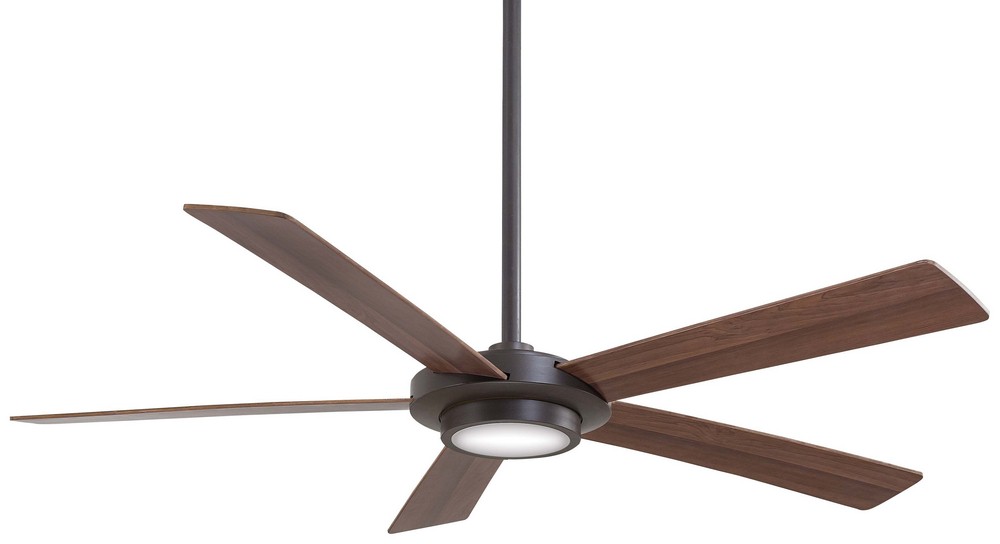 Minka Aire Fans-F745-ORB-Sabot - Ceiling Fan with Light Kit in Contemporary Style - 12 inches tall by 52 inches wide   Oil Rubbed Bronze Finish with Medium Maple/Dark Walnut Blade Finish with Frosted 
