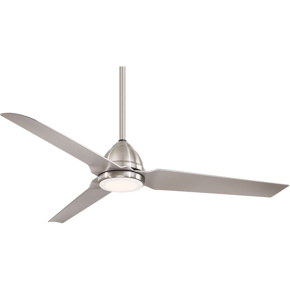 Minka Aire Fans-F753L-BNW-Java Led - Ceiling Fan with Light Kit in Contemporary Style - 14.75 inches tall by 54 inches wide   Brushed Nickel Finish with Silver Blade Finish with Opal Frosted Glass