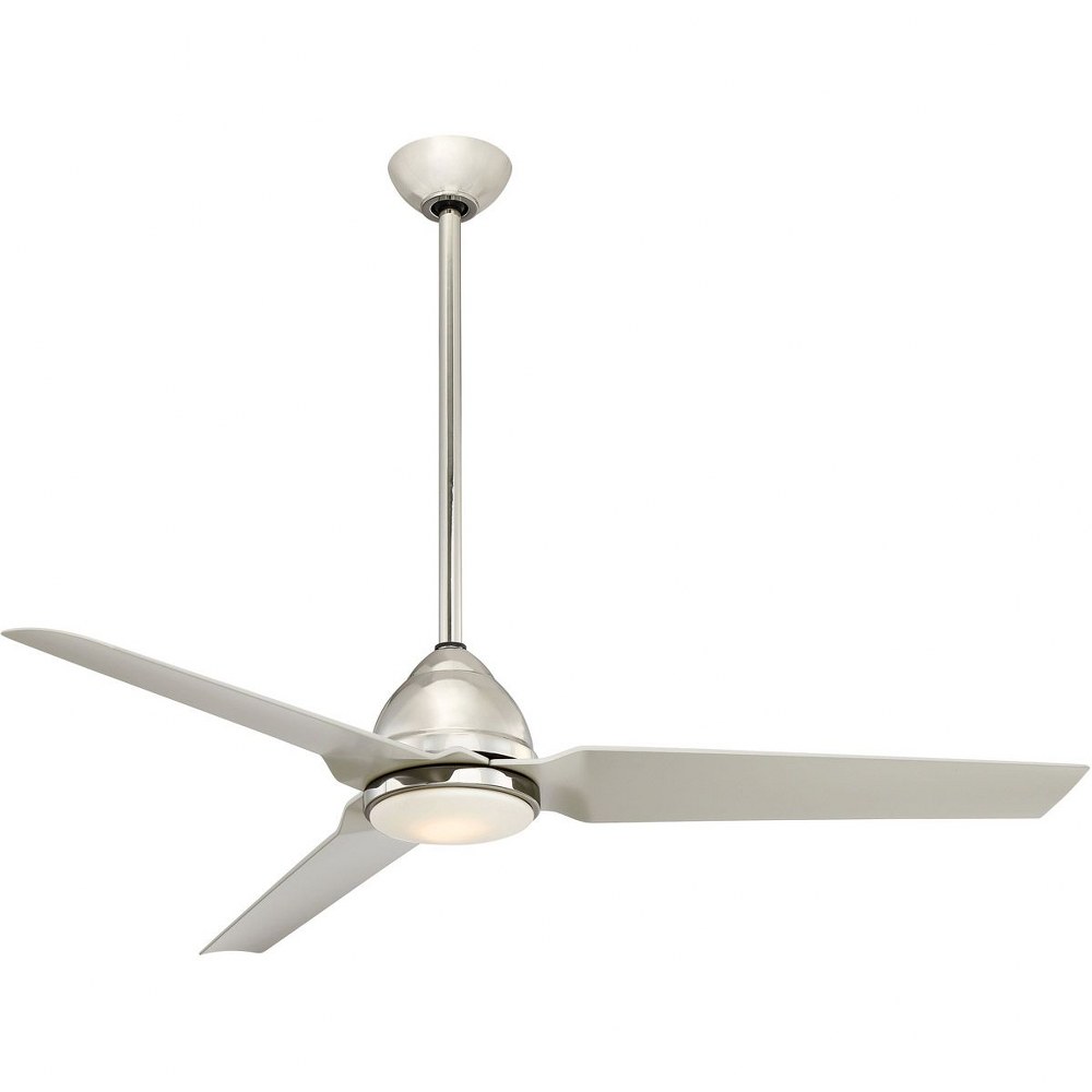Minka Aire Fans-F753L-PN-Java Led - Ceiling Fan with Light Kit in Contemporary Style - 14.75 inches tall by 54 inches wide   Polished Nickel Finish with Silver Blade Finish with Opal Frosted Glass