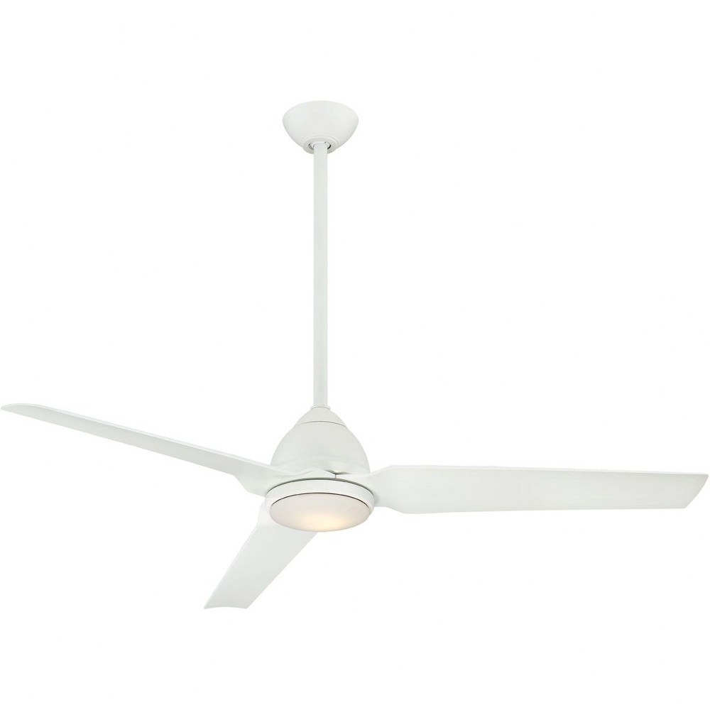 Minka Aire Fans-F753L-WHF-Java Led - Ceiling Fan with Light Kit in Contemporary Style - 14.75 inches tall by 54 inches wide   Flat White Finish with Flat White Blade Finish with Opal Frosted Glass