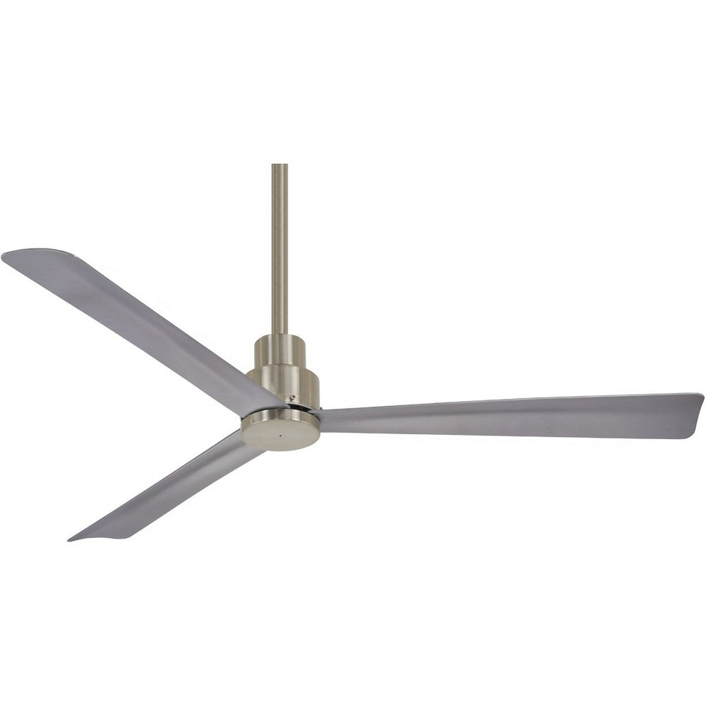 Minka Aire Fans-F787-BNW-Simple - Outdoor Ceiling Fan in Transitional Style - 12.75 inches tall by 52 inches wide Brushed Nickel Wet Brushed Nickel Wet Flat White Finish with Flat White Blade Finish