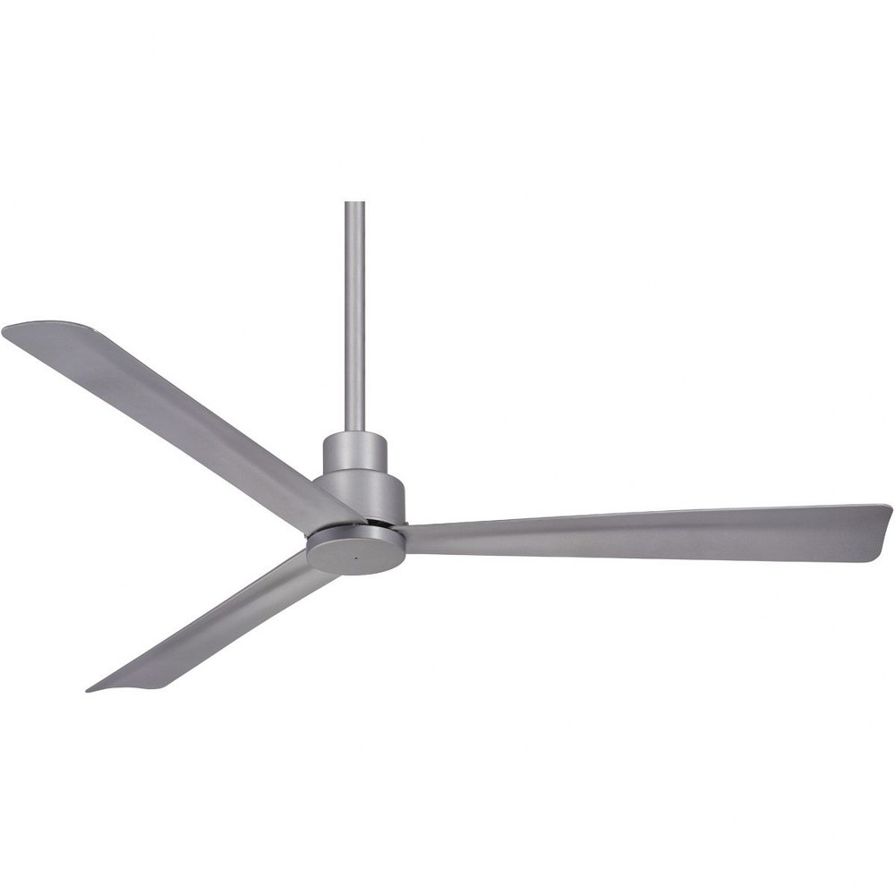 Minka Aire Fans-F787-SL-Simple - Outdoor Ceiling Fan in Transitional Style - 12.75 inches tall by 52 inches wide Silver Silver Flat White Finish with Flat White Blade Finish