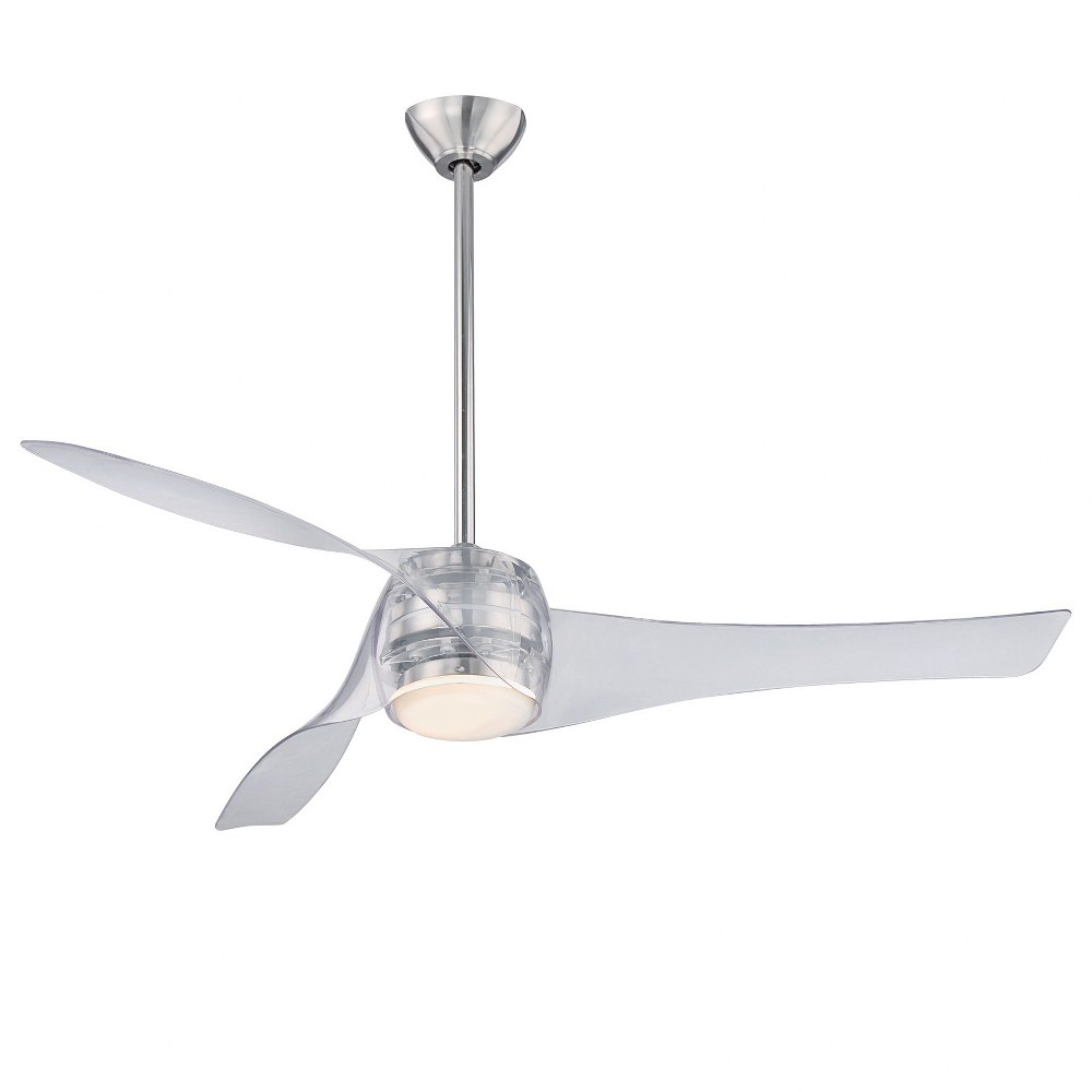 Minka Aire Fans-F803DL-TL-Artemis - Smart Ceiling Fan with Light Kit in Transitional Style - 15.5 inches tall by 58 inches wide   Translucent Finish with Translucent Blade Finish with Etched Opal Glas
