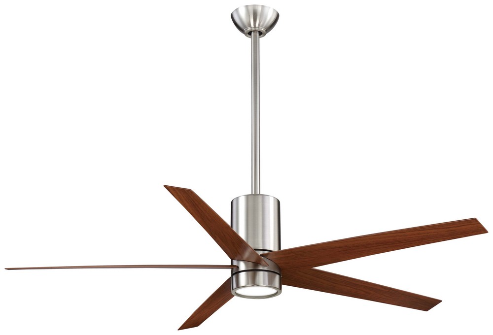 Minka Aire Fans-F828-BN/DW-Symbio - Ceiling Fan with Light Kit in Contemporary Style - 17.75 inches tall by 56 inches wide Brushed Nickel/Dark Walnut Dark Walnut Flat White Finish with Flat White Blad