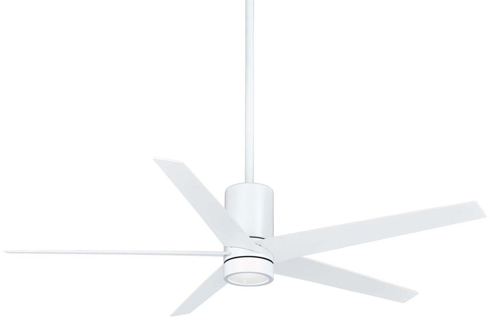 Minka Aire Fans-F828-WHF-Symbio - Ceiling Fan with Light Kit in Contemporary Style - 17.75 inches tall by 56 inches wide Flat White Flat White Flat White Finish with Flat White Blade Finish with Etche