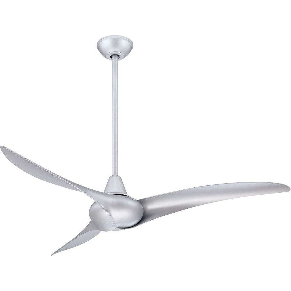 Minka Aire Fans-F843-SL-Wave - Ceiling Fan in Contemporary Style - 12.5 inches tall by 52 inches wide   Silver Finish with Silver Blade Finish