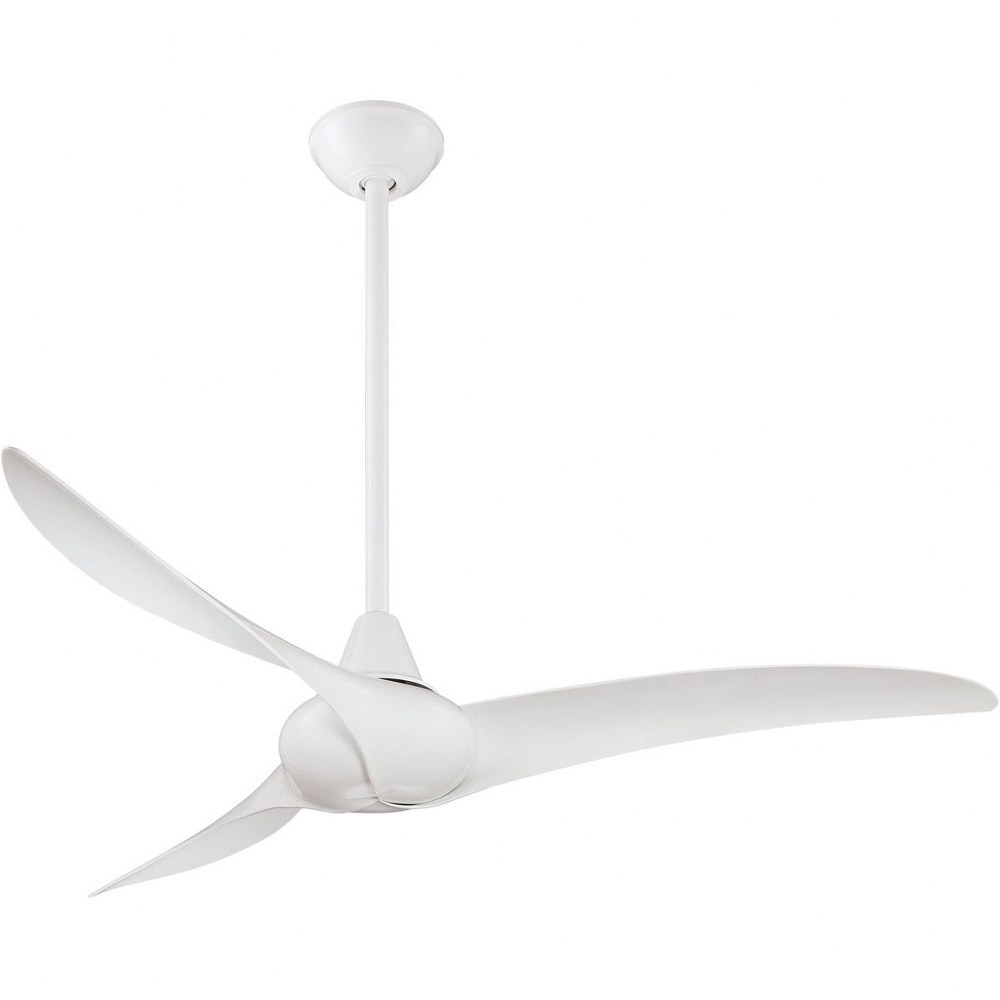 Minka Aire Fans-F843-WH-Wave - Ceiling Fan in Contemporary Style - 12.5 inches tall by 52 inches wide   White Finish with White Blade Finish