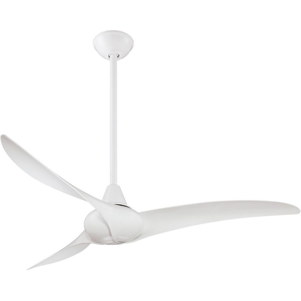 Minka Aire Fans-F843-WH-Wave - Ceiling Fan in Contemporary Style - 12.5 inches tall by 52 inches wide White White White Finish with White Blade Finish