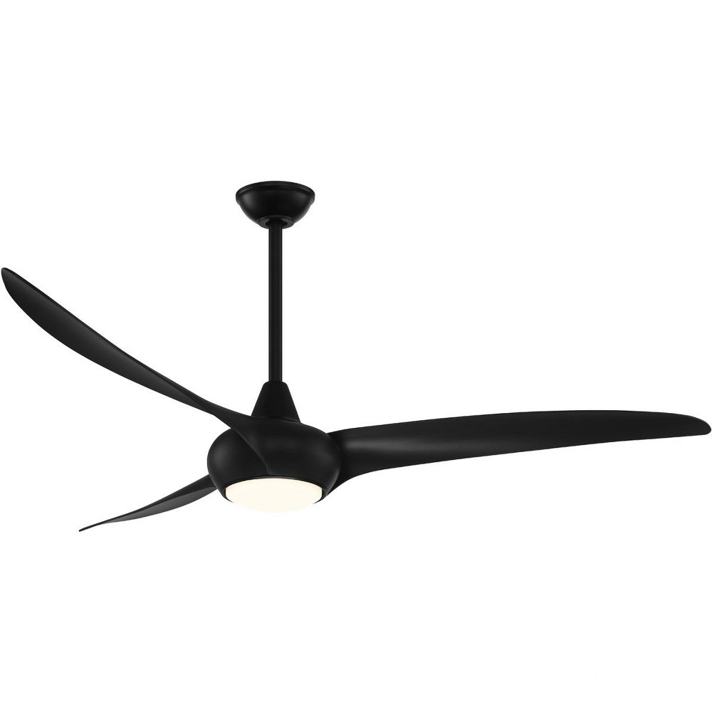 Minka Aire Fans-F848-CL-Light Wave - 65 Inch 3 Blade Ceiling Fan with Light Kit Coal Coal Coal Finish with Coal Blade Finish with Frosted White Glass