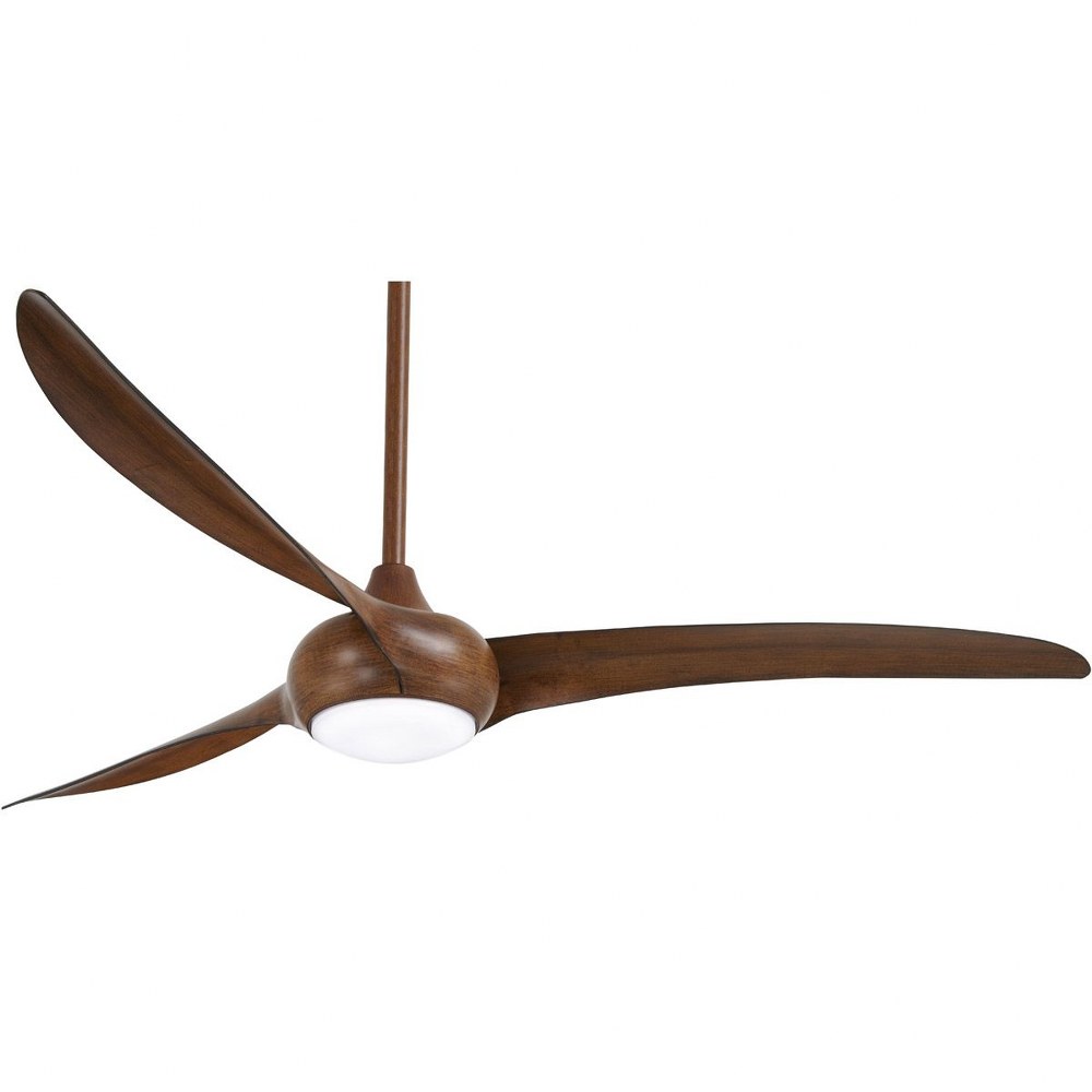 Minka Aire Fans-F848-DK-Light Wave - 65 Inch 3 Blade Ceiling Fan with Light Kit   Distressed Koa Finish with Distressed Koa Blade Finish with Frosted White Glass