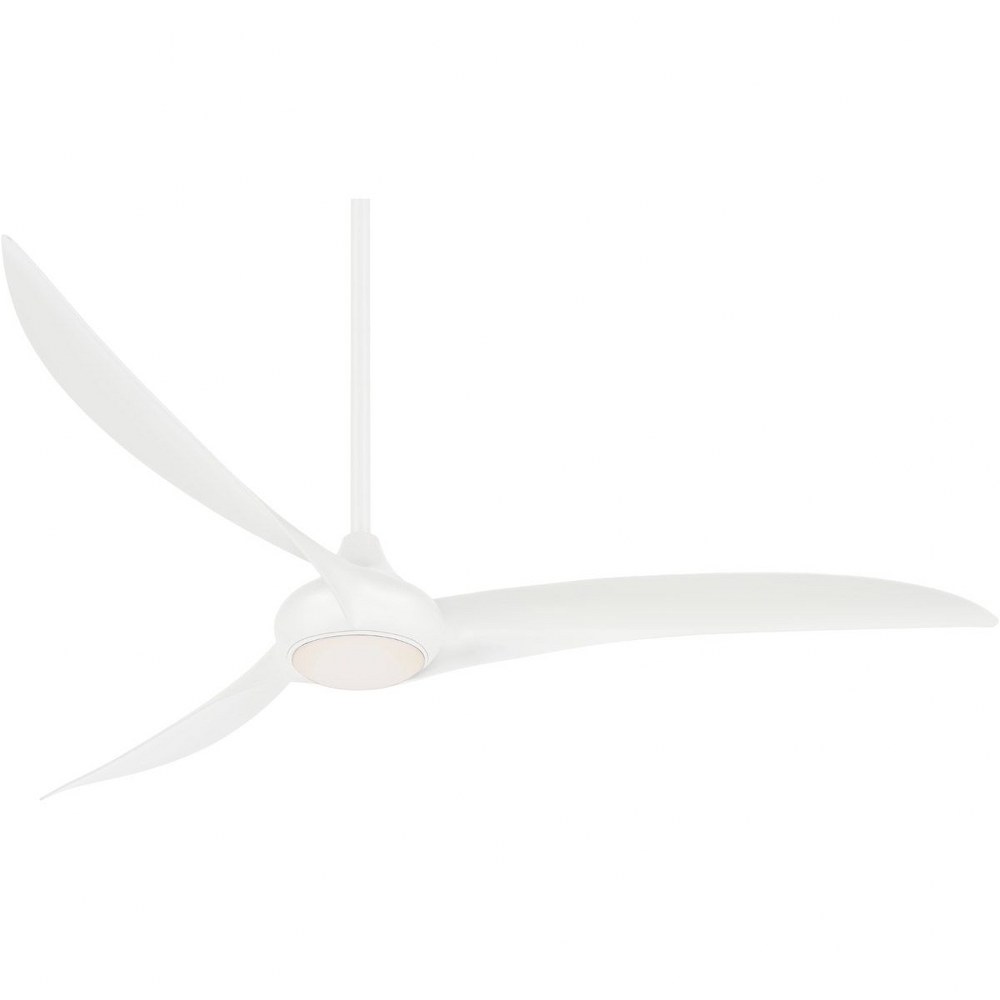 Minka Aire Fans-F848-WH-Light Wave - 65 Inch 3 Blade Ceiling Fan with Light Kit   White Finish with White Blade Finish with Frosted White Glass