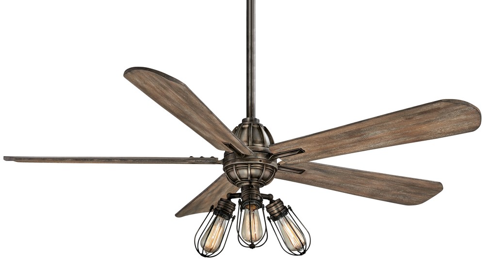 Minka Aire Fans-F852L-HBZ-Alva - Ceiling Fan with Light Kit in Transitional Style - 20.5 inches tall by 56 inches wide Heirloom Bronze Aged Boardwalk Heirloom Bronze Finish with Aged Boardwalk Blade Finish