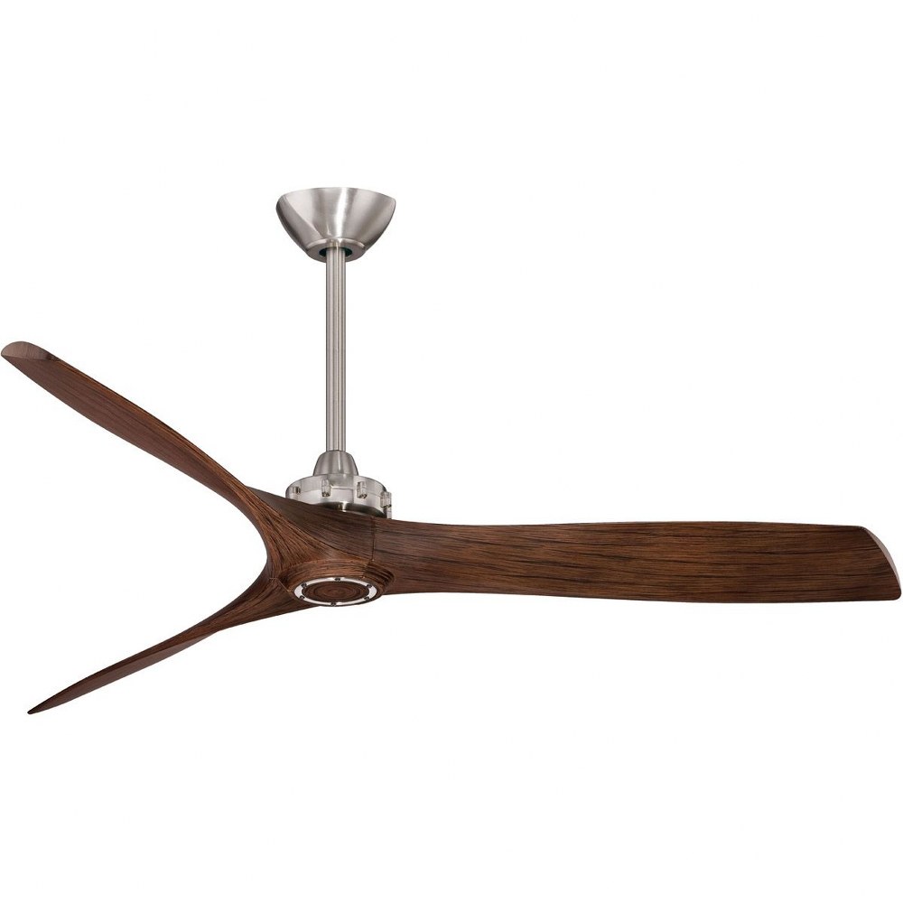 Minka Aire Fans-F853-BN/MM-Aviation - Ceiling Fan in Transitional Style - 11.5 inches tall by 60 inches wide Brushed Nickel Medium Maple White Finish with White Blade Finish