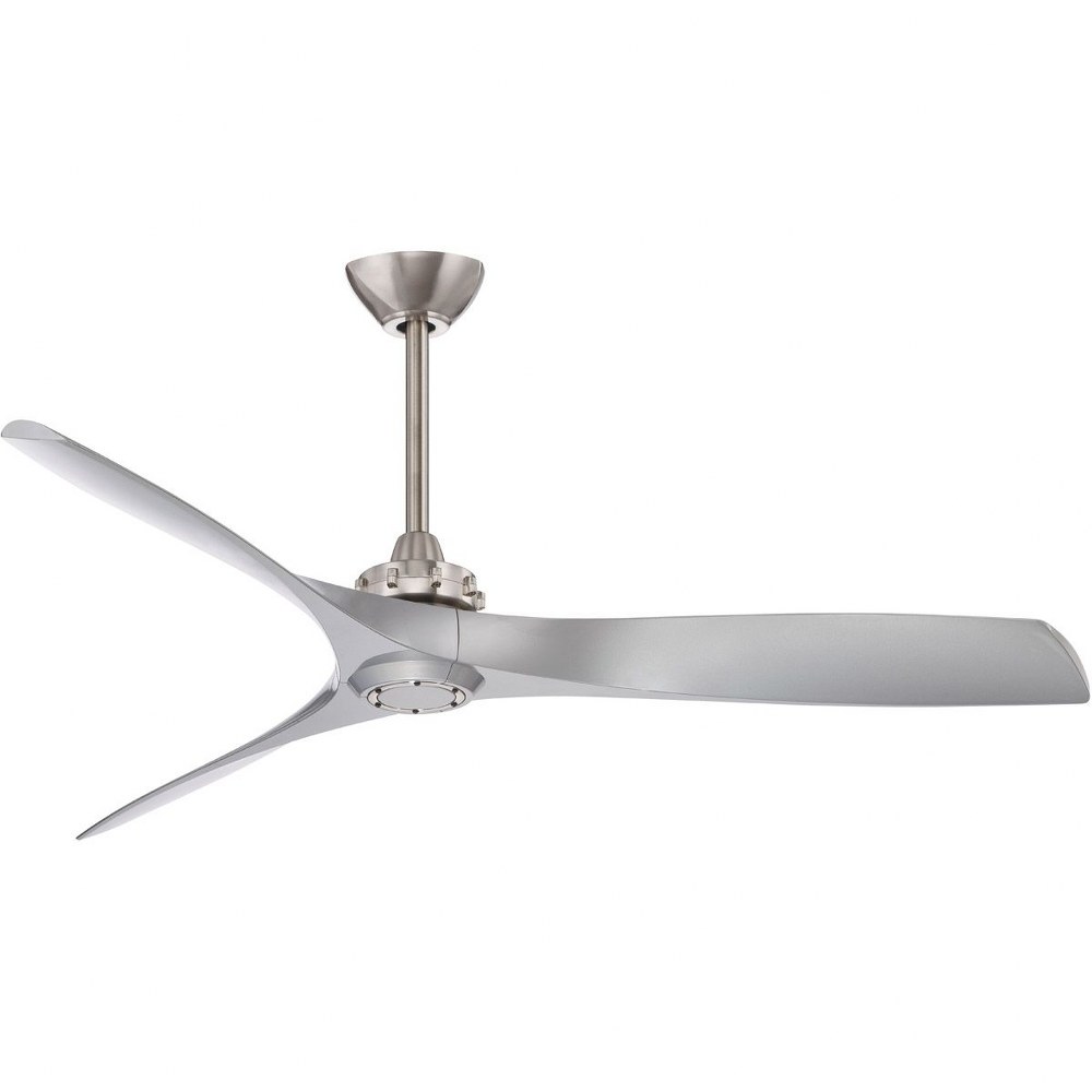 Minka Aire Fans-F853-BN/SL-Aviation - Ceiling Fan in Transitional Style - 11.5 inches tall by 60 inches wide   Brushed Nickel/Silver Finish with Silver Blade Finish