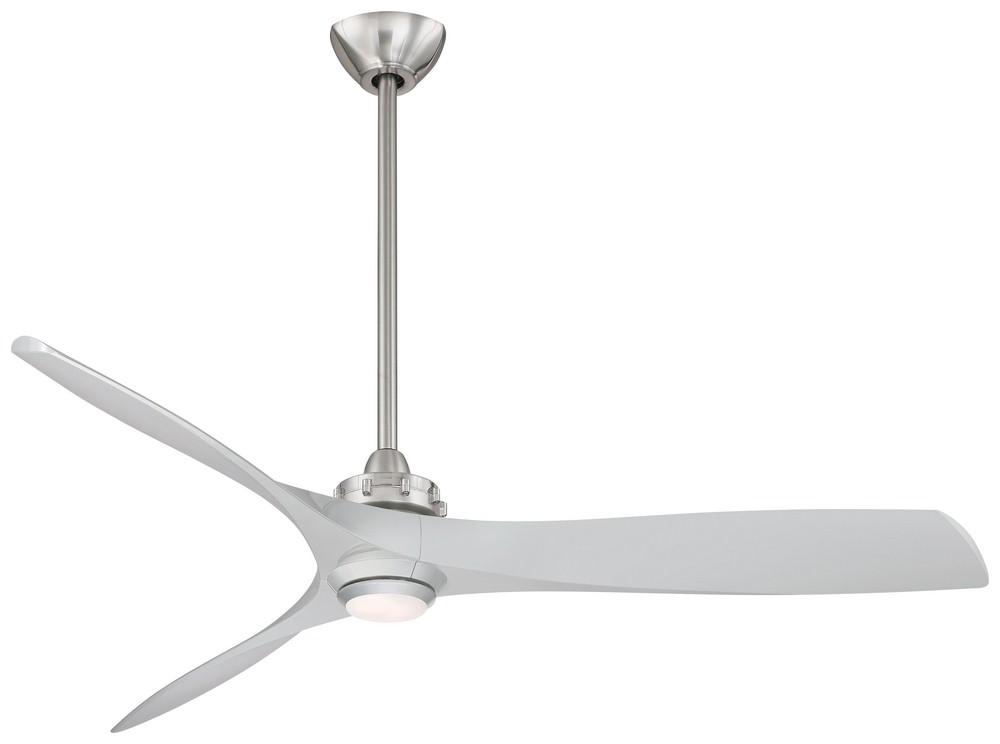 Minka Aire Fans-F853L-BN/SL-Aviation - Ceiling fan with Light Kit in Transitional Style - 15.25 inches tall by 60 inches wide Brushed Nickel Silver Brushed Nickel Finish with White Blade Finish with W