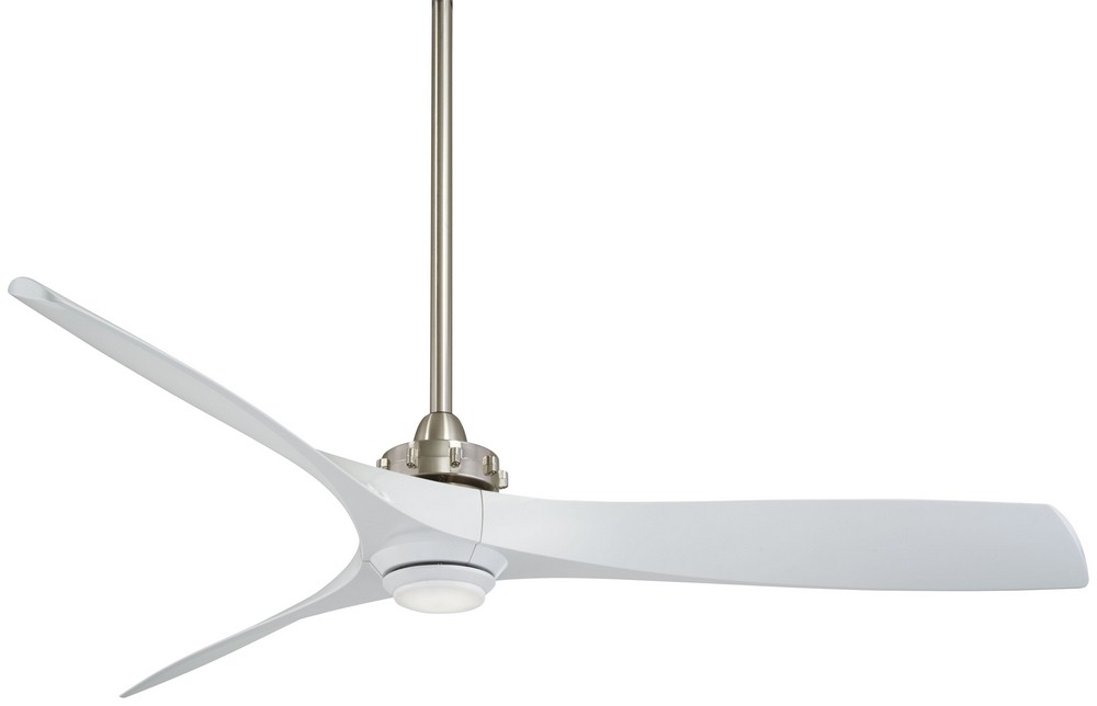 Minka Aire Fans-F853L-BN/WH-Aviation - Ceiling fan with Light Kit in Transitional Style - 15.25 inches tall by 60 inches wide Brushed Nickel White Brushed Nickel Finish with White Blade Finish with Wh