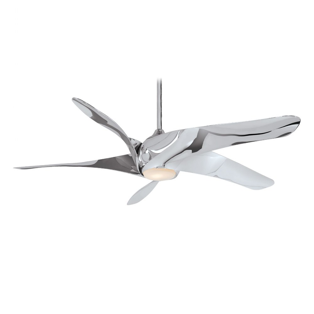 Minka Aire Fans-F905L-LN-Artemis XL5 - Ceiling Fan with Light Kit in Transitional Style - 13.75 inches tall by 62 inches wide Liquid Nickel Finish Liquid Nickel White Finish with White Blade Finish wi