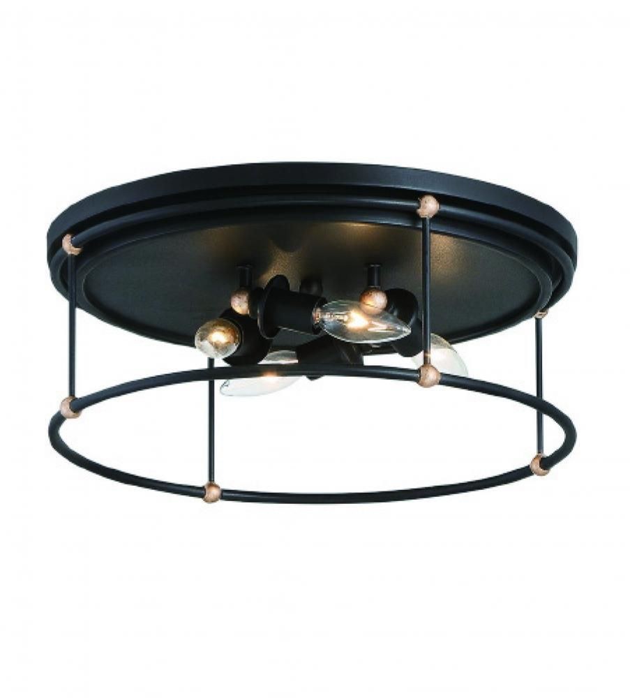 Minka Lavery-1040-677-Westchester County - 4 Light Flush Mount - 6.75 inches tall by 16.5 inches wide Sand Coal/Skyline Gold  Sand Coal/Skyline Gold Finish