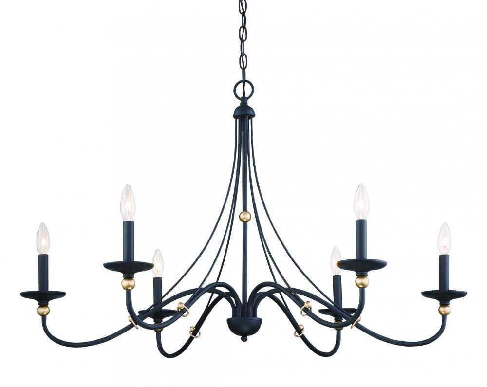 Minka Lavery-1046-677-Westchester County - Chandelier 6 Light Sand Coal/Skyline Gold Steel - 24 inches tall by 40 inches wide Sand Coal/Skyline Gold  Sand Coal/Skyline Gold Finish