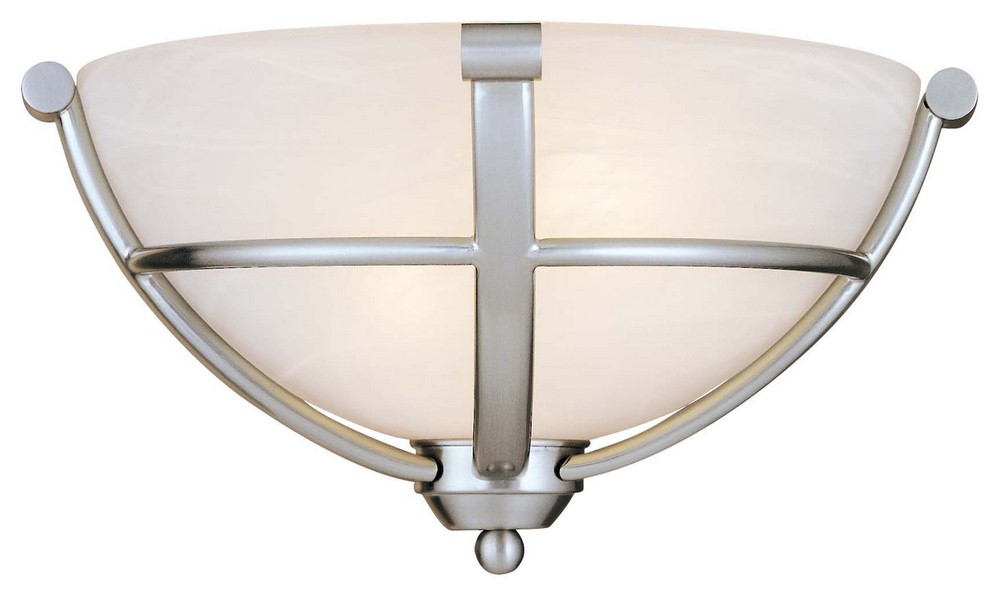 Minka Lavery-1420-84-Paradox - 2 Light Wall Sconce in Transitional Style - 7 inches tall by 13 inches wide   Brushed Nickel Finish with Etched Marble Glass