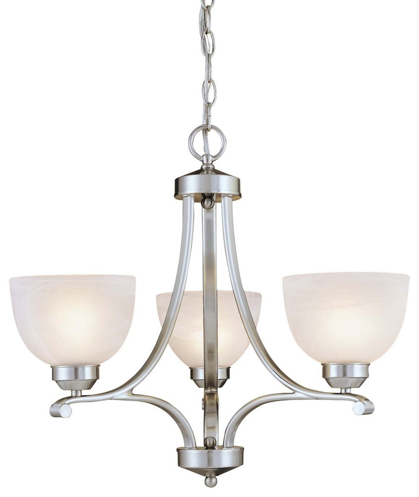 Minka Lavery-1423-84-Paradox - Mini Chandelier 3 Light Brushed Nickel in Transitional Style - 20 inches tall by 23 inches wide   Paradox - Mini Chandelier 3 Light Brushed Nickel in Transitional Style 